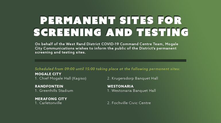 Permanent screening and testing sites
