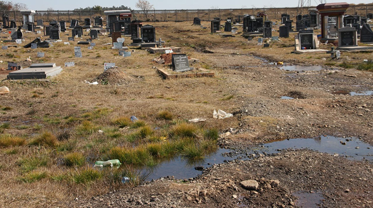 Update on Kagiso Cemetery waterlogged graves and municipality’s engineering solutions