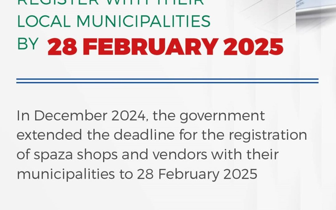 Deadline for registration period of spaza shops and other food handling outlets